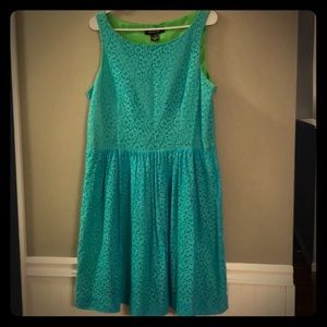 Blue & Lime Green Dress